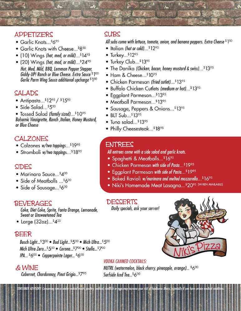 Niki's Pizza Menu image 1