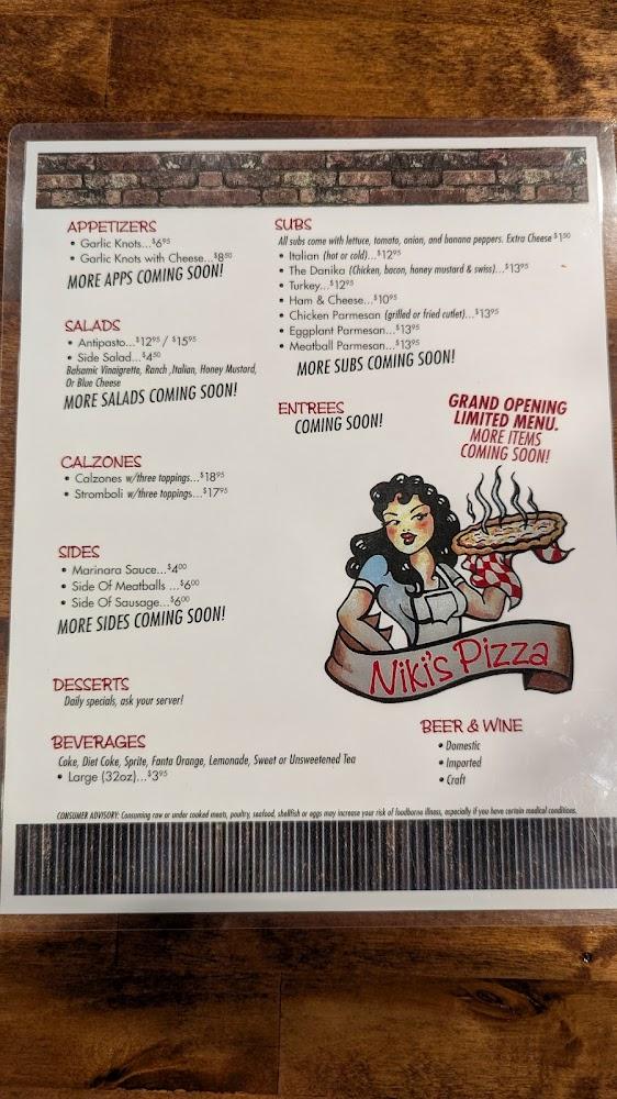 Niki's Pizza Menu image 4